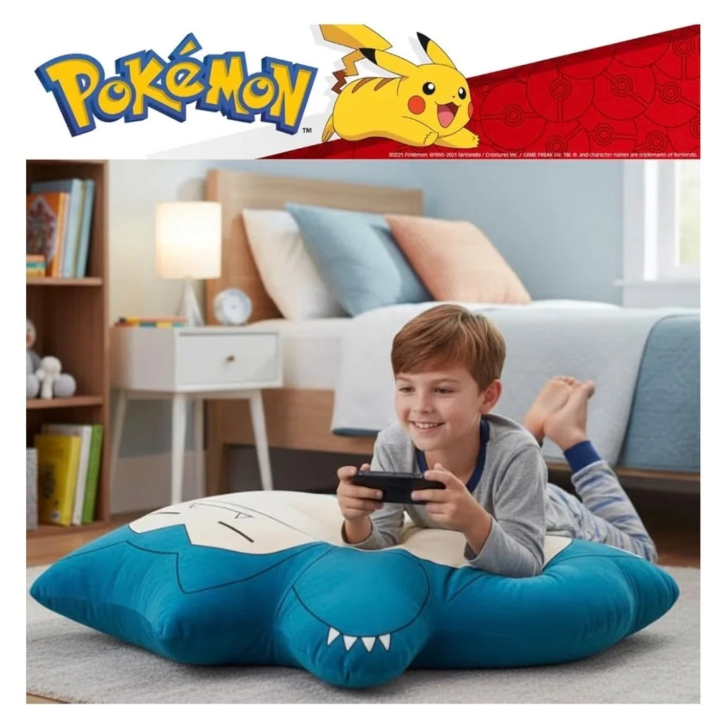 Pokemon Snorlax Jumbo Body‎ Pillow Franco Plush Cushion Gaming Room Decor NWT